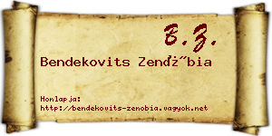 Bendekovits Zenóbia névjegykártya